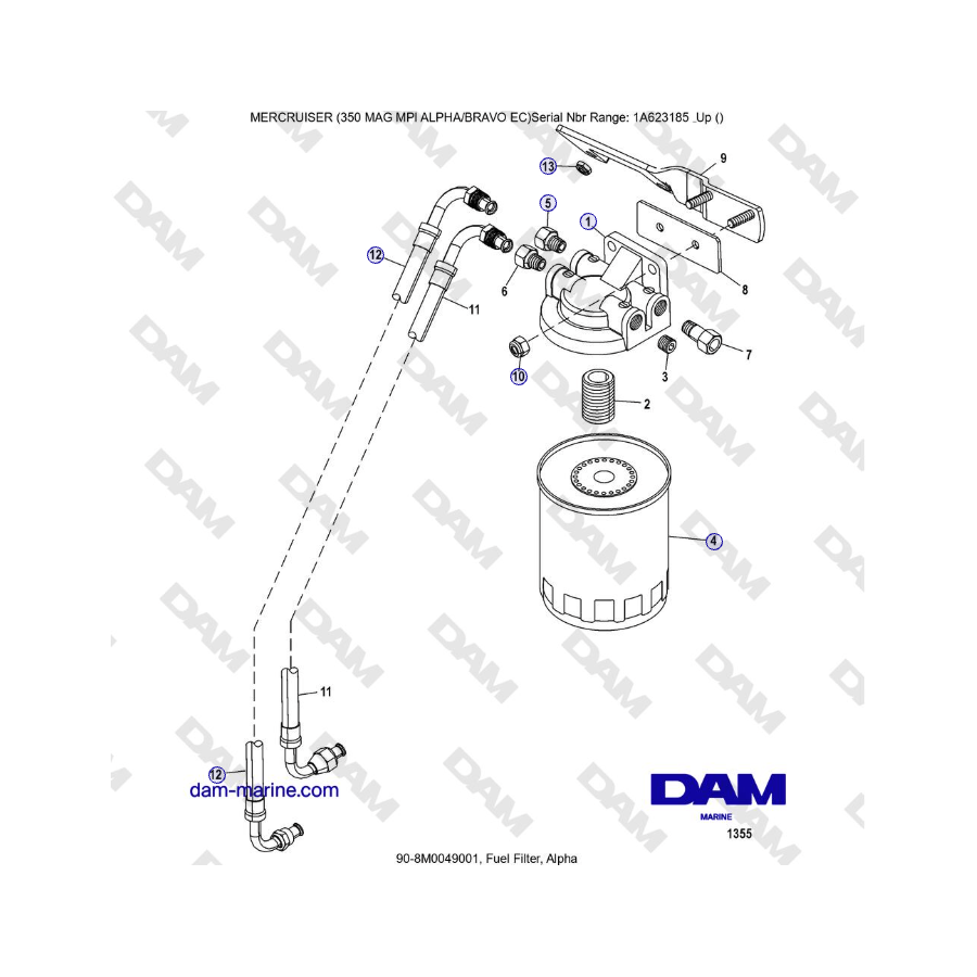MERCRUISER 350 MAG MPI EC - Filtro carburante, alfa