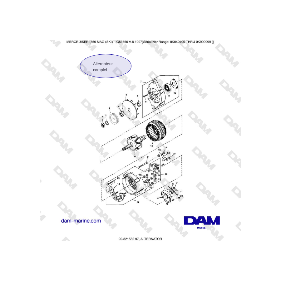 Mercruiser 350 MAG (ESQUÍ) GM350 V8 - ALTERNADOR