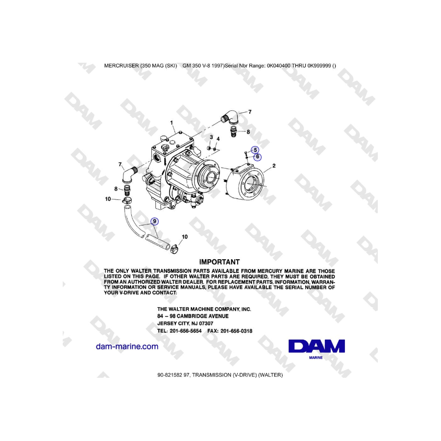 Mercruiser 350 MAG SKI GM350 V8 - TRASMISSIONE (V-DRIVE) (WALTER)