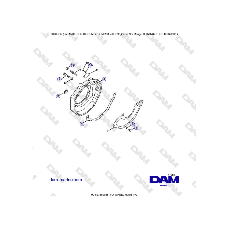 Mercruiser 350 MAG EFI (SCI) - ALLOGGIAMENTO VOLANO