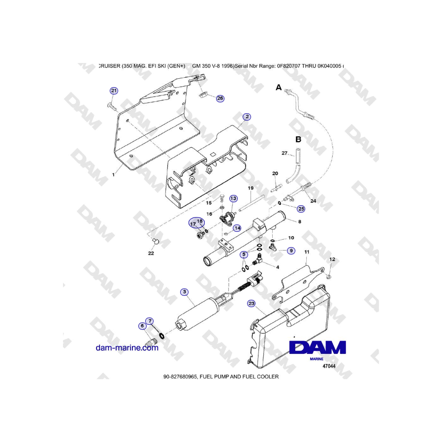 Mercruiser 350 MAG EFI (SCI) - POMPA CARBURANTE E RAFFREDDATORE CARBURANTE