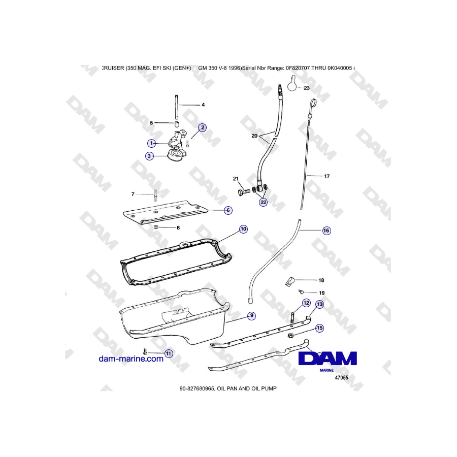 Mercruiser 350 MAG EFI (SKI) - OIL PAN AND OIL PUMP