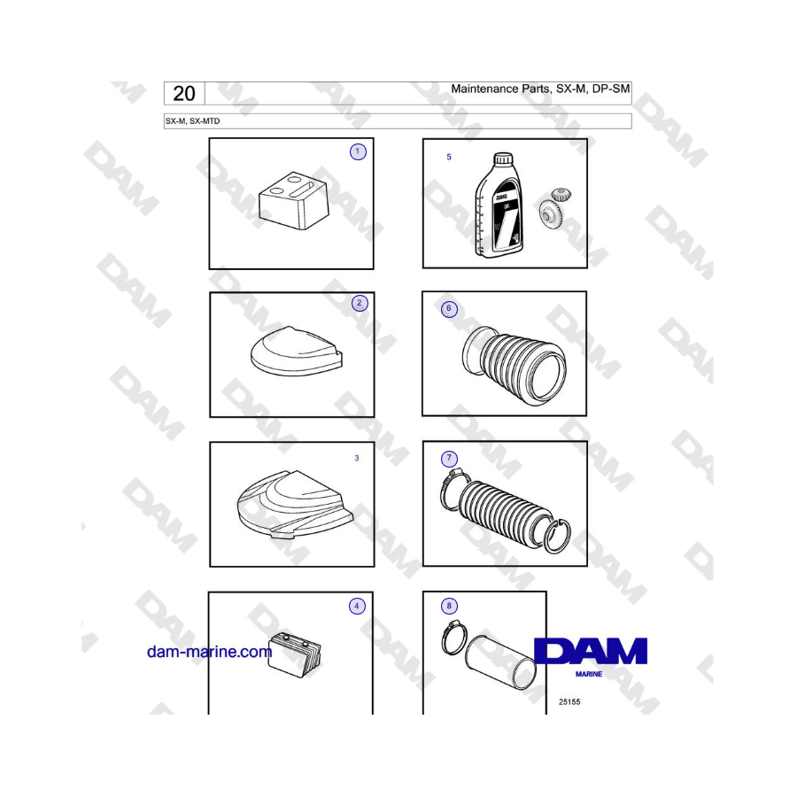 Volvo Penta SX-M - Maintenance parts