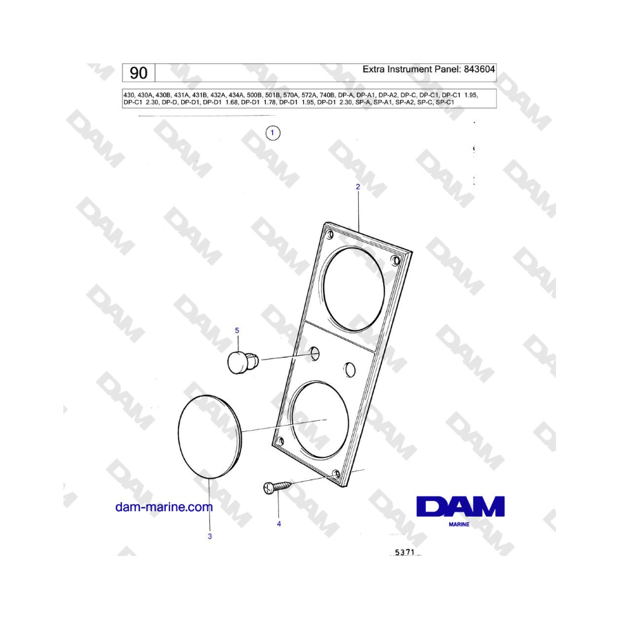 Volvo Penta SP-C / SP-C1 - Panel de instrumentos adicional: 843604