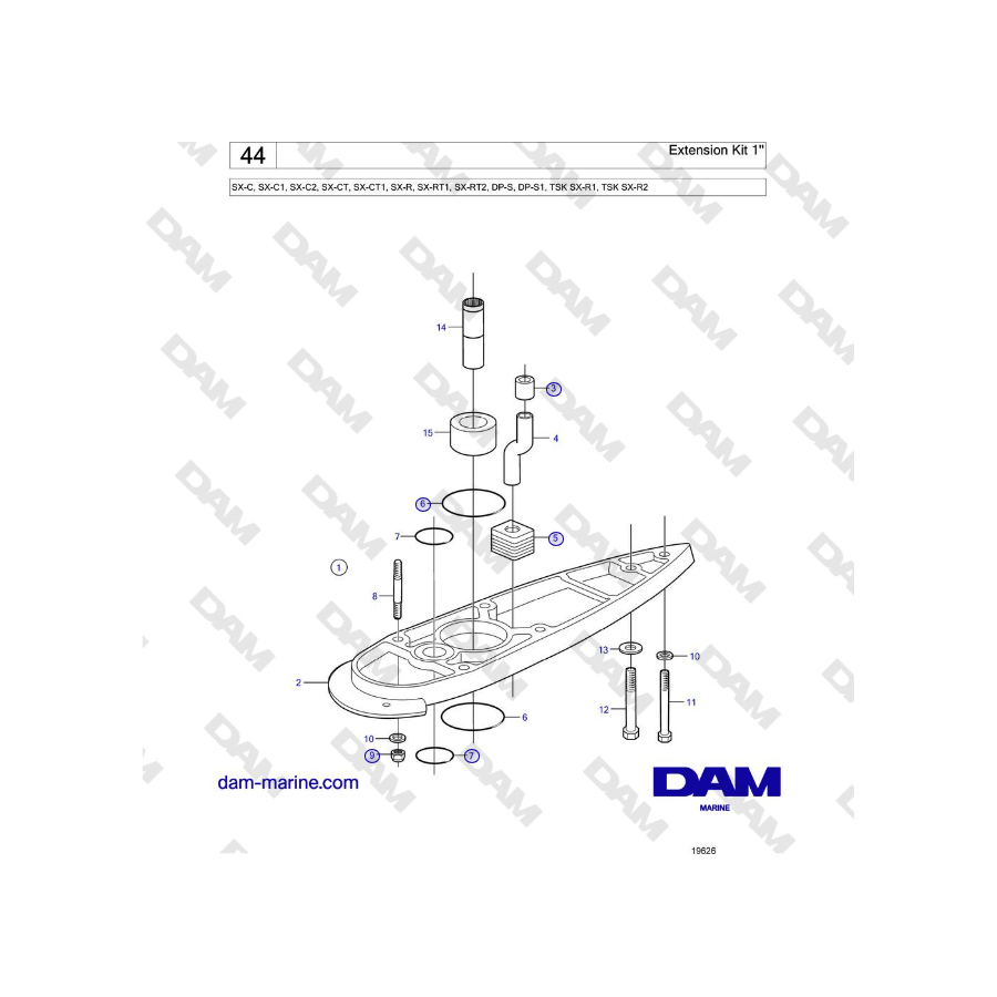 Volvo Penta SX-C - Kit de extensión de 1''