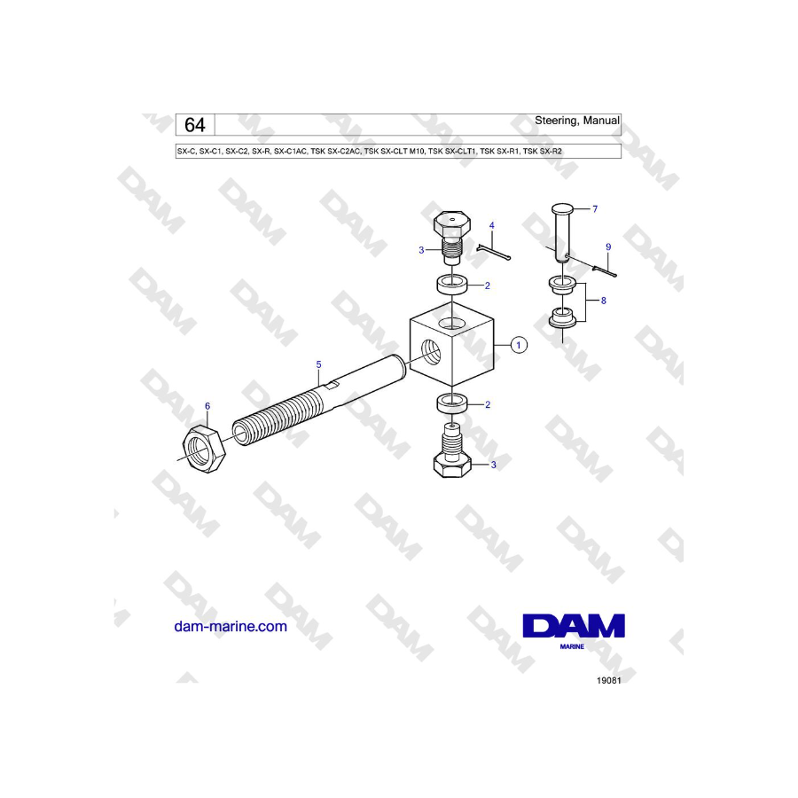 Volvo Penta SX-C - Dirección manual