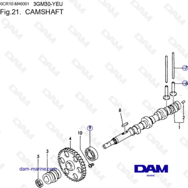 Yanmar 3GM30FC-YEU - CAMSHAFT