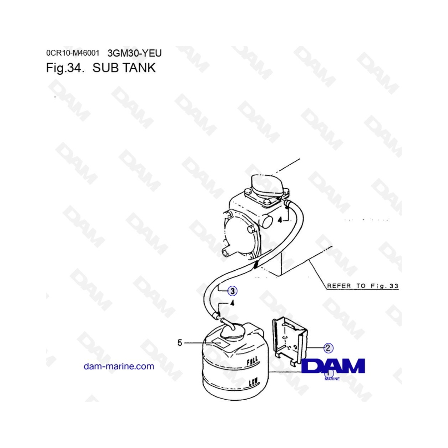 Yanmar 3GM30FC-YEU - TANQUE SECUNDARIO