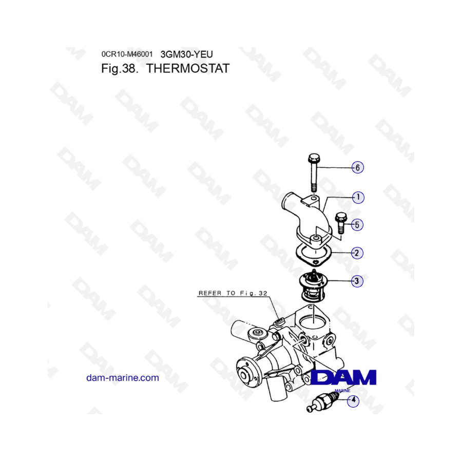 Yanmar 3GM30FC-YEU - TERMOSTATO