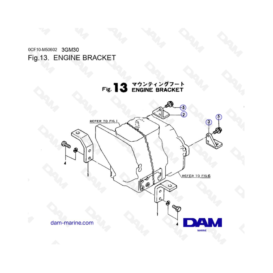 Yanmar 3GM30FC - SUPPORTO MOTORE