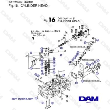 Yanmar 3GM30FC - CABEZA DE...