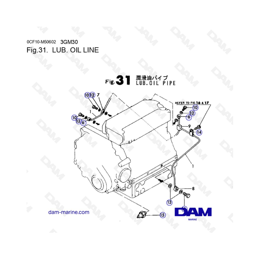 Yanmar 3GM30FC - LUB. LINEA OLIO