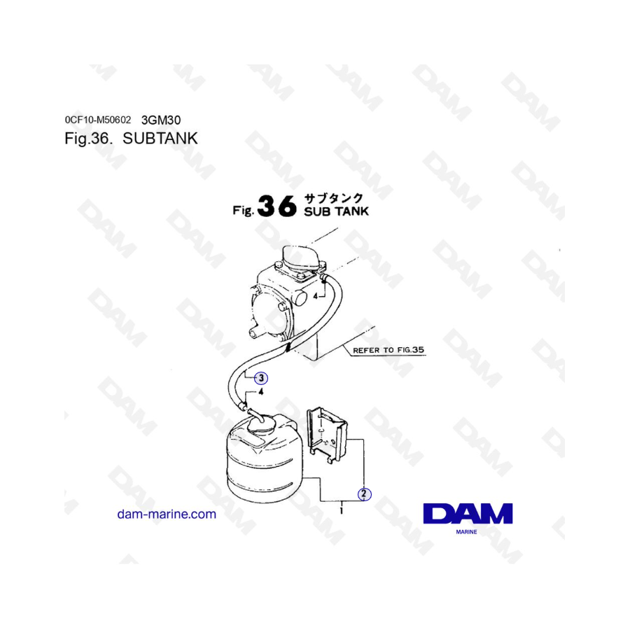 Yanmar Marine 3GM30F - SUBTANK