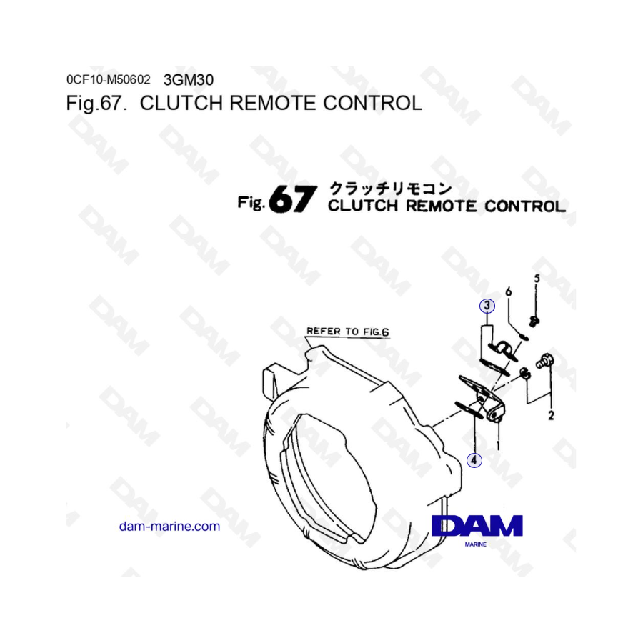 Yanmar Marine 3GM30FC - CONTROL REMOTO DEL EMBRAGUE