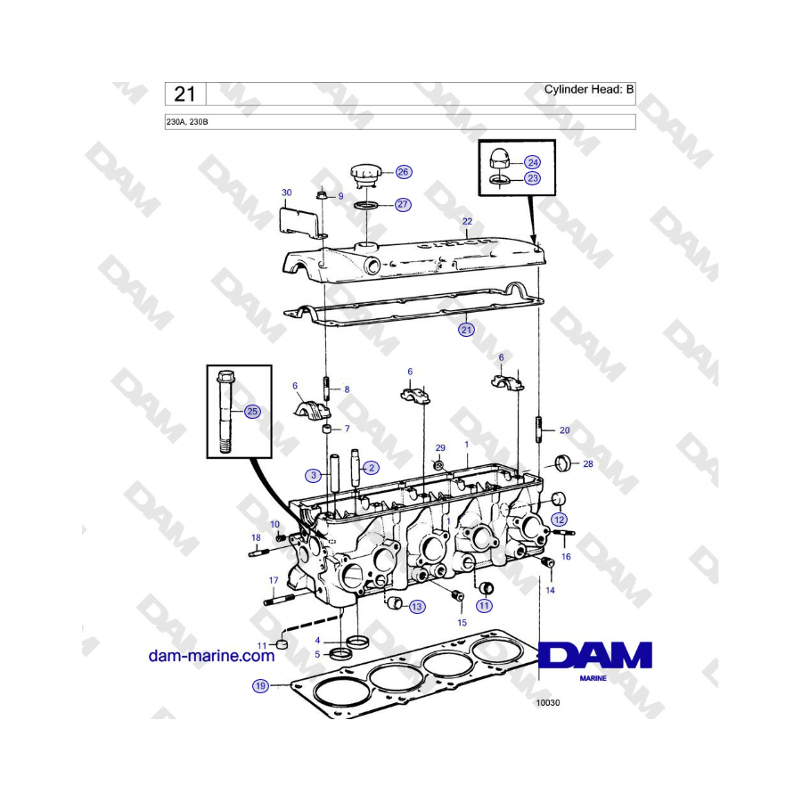 Volvo Penta 230 - Testata: B