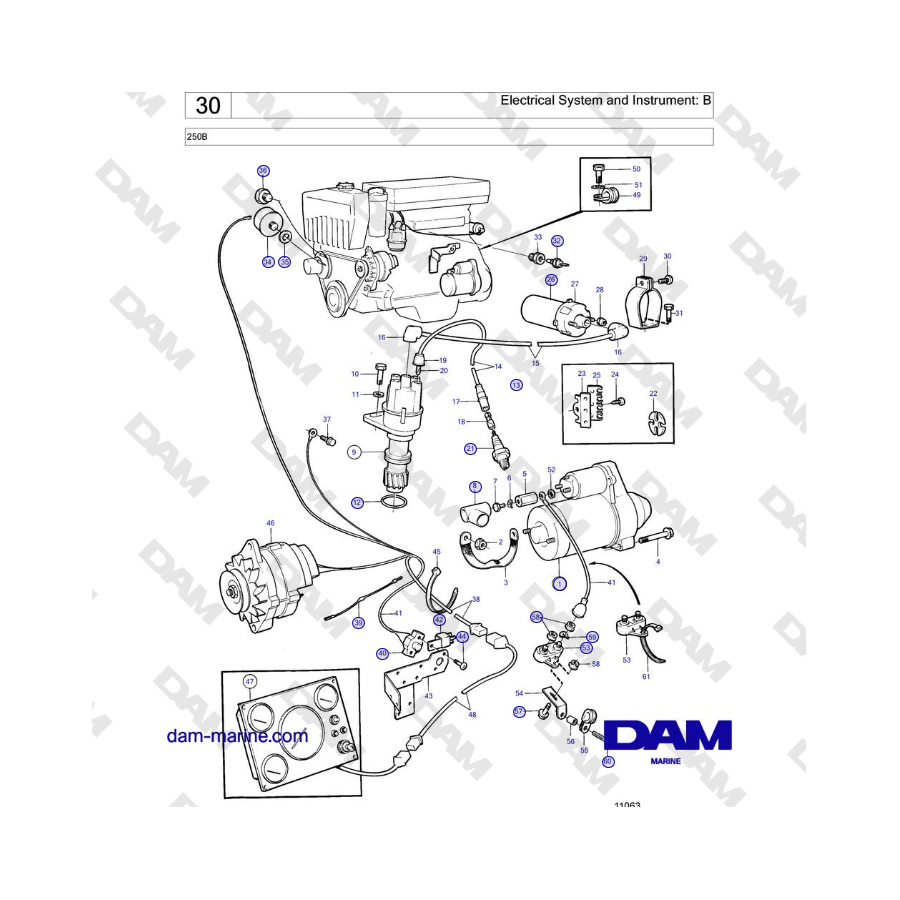 Volvo Penta 250B - Sistema eléctrico e instrumentos: B