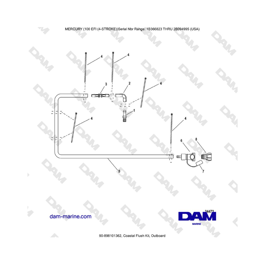 Mercruiser EFI 100 (4-STROKE) - Coastal Flush Kit, Outboard