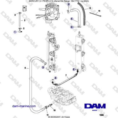 Mercury 175 Verado - Air Hoses