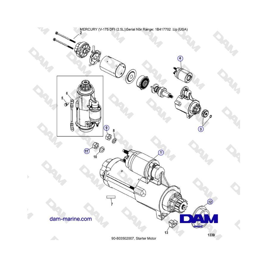Mercury Verado 175 - Motor de arranque