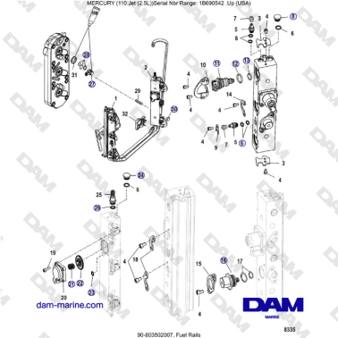 Mercury 110 EFI - Fuel Rails