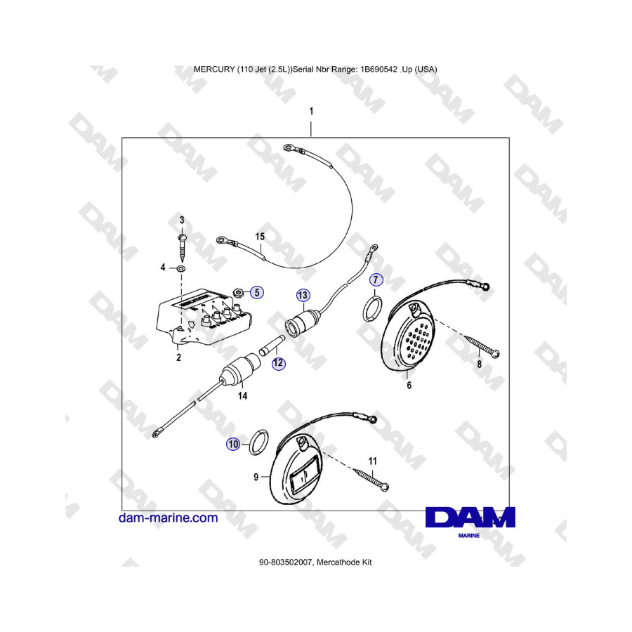 Mercury 110 EFI - Kit de mercatodo