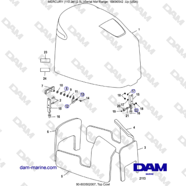 Mercury 110 EFI - Top Cowl