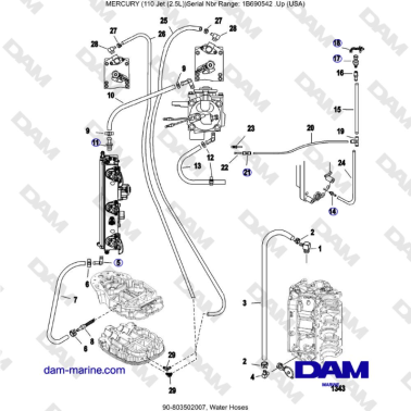 Mercury 110 EFI - Mangueras...