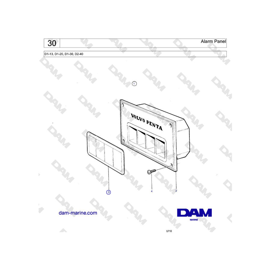 Volvo Penta D2-40 - Panel de alarma