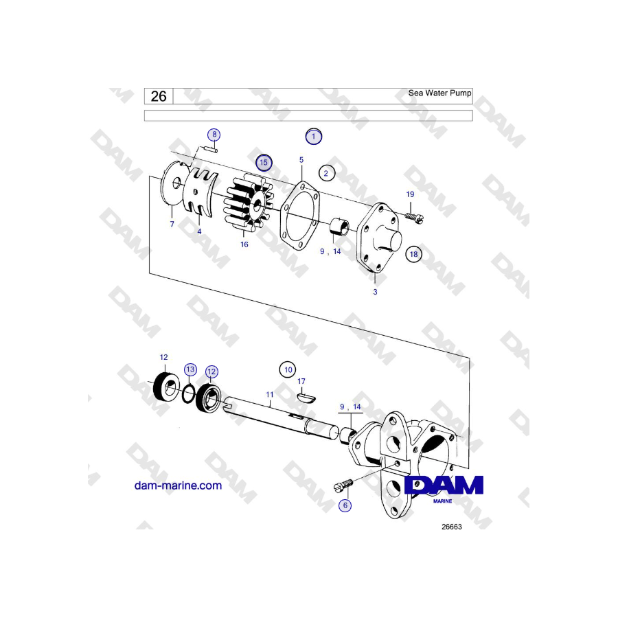 Volvo Penta MD21A - Bomba de agua de mar