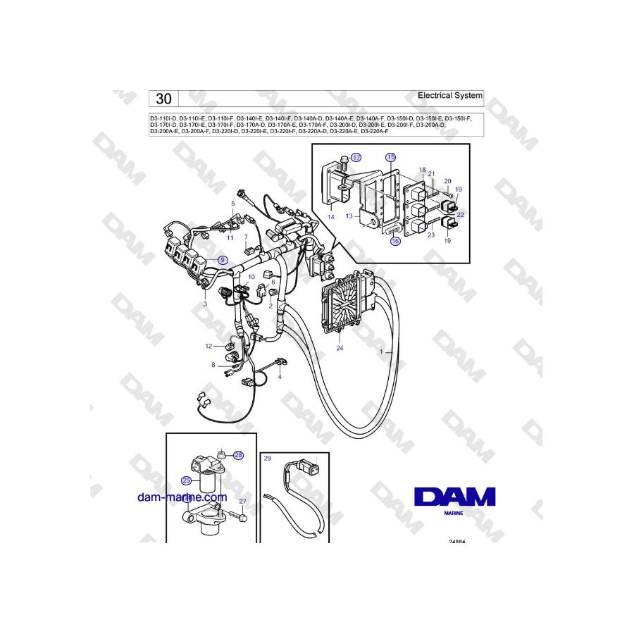 Volvo Penta D3-220A-F - Impianto elettrico