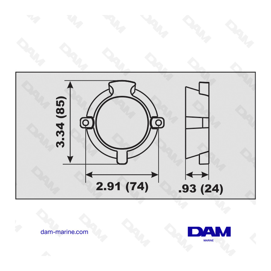 ÁNODO DE ALUMINIO PARA HÉLICE MERCRUISER