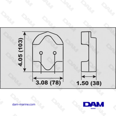 BLOQUE DE ANODO DE ALUMINIO MERCRUISER