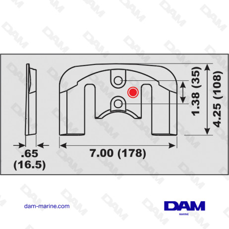 PLACA DE ANODO DE ALUMINIO BRAVO MERCRUISER