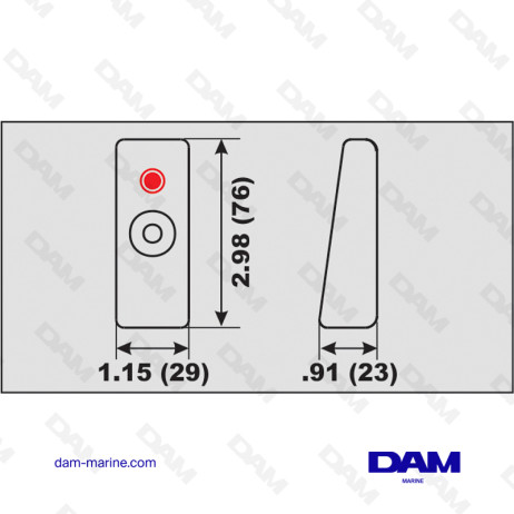 ANODE ALU PLAQUETTE EMBASE MERCURY - HONDA