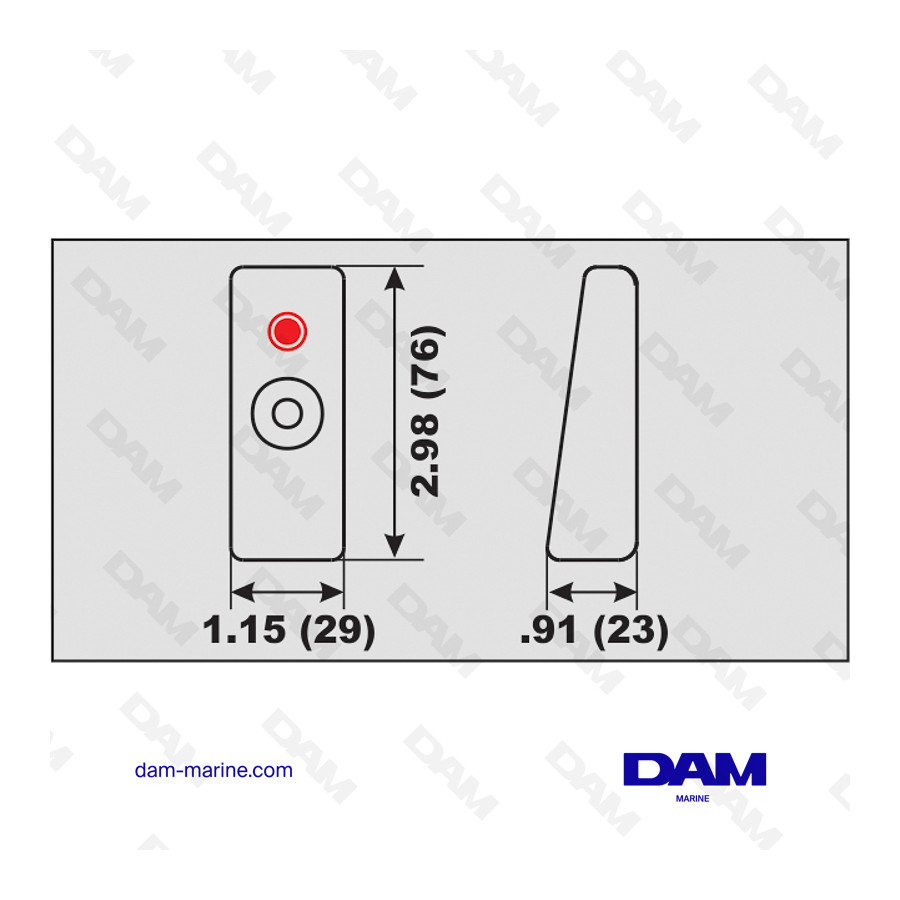 ANODE ALU PLAQUETTE EMBASE MERCURY - HONDA