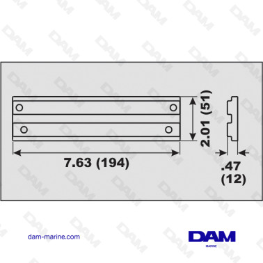 MERCURY ALUMINUM BAR ANODE