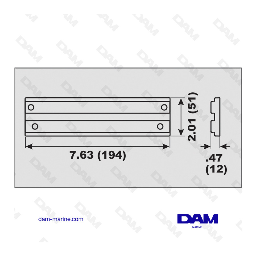ÁNODO DE BARRA DE ALUMINIO Y MERCURIO