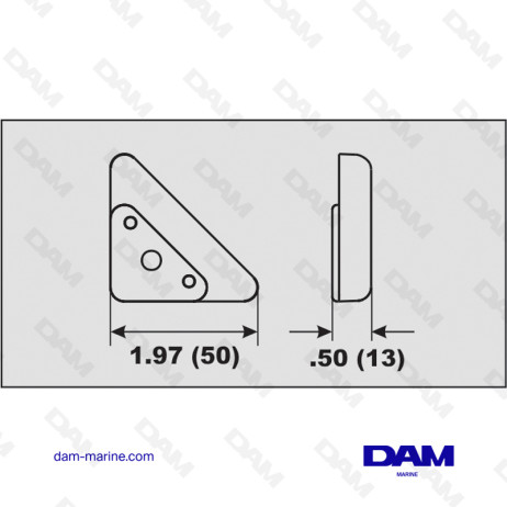 ÁNODO DE ALUMINIO CON BASE TRIANGULO VOLVO