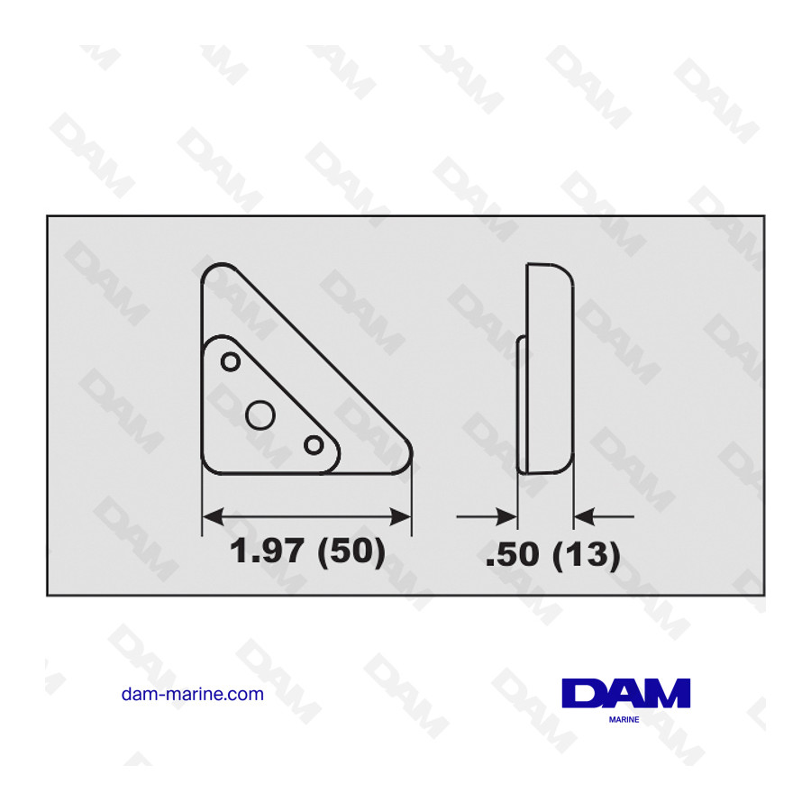 ÁNODO DE ALUMINIO CON BASE TRIANGULO VOLVO
