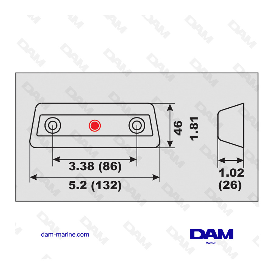 BASE DE ÁNODO DE ALUMINIO VOLVO BAR 290