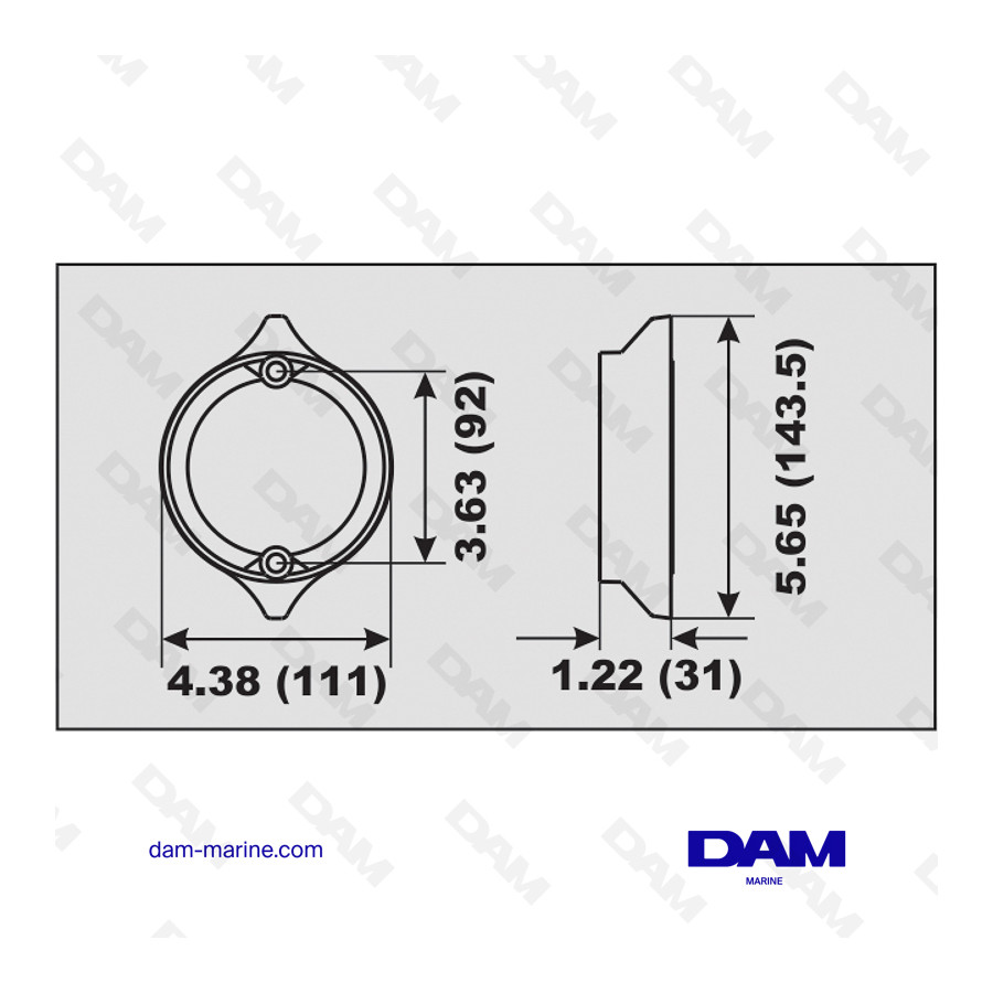 BASE DE ÁNODO DE ALUMINIO PARA HÉLICE VOLVO DP