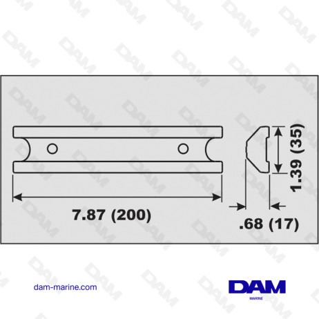 Ánodo de aluminio para espejo YAMAHA 25-100 CV