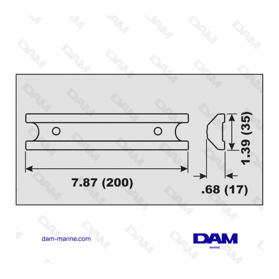 Ánodo de aluminio para espejo YAMAHA 25-100 CV