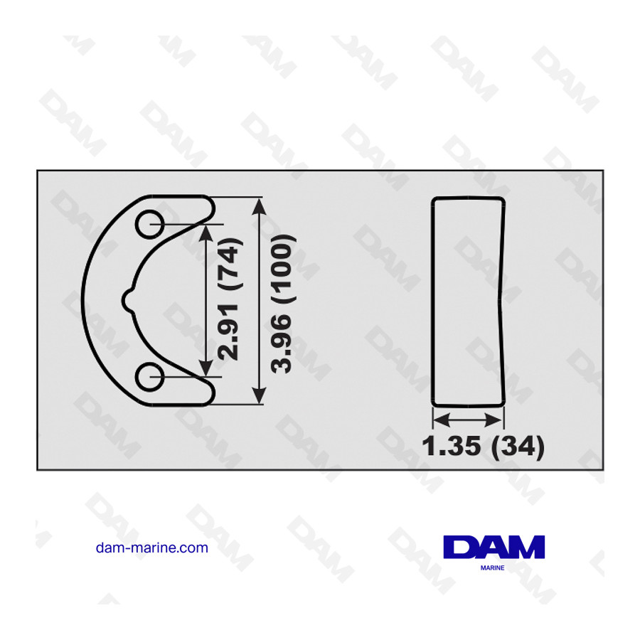 ALUMINUM ANODE BASE BRP 35-75HP