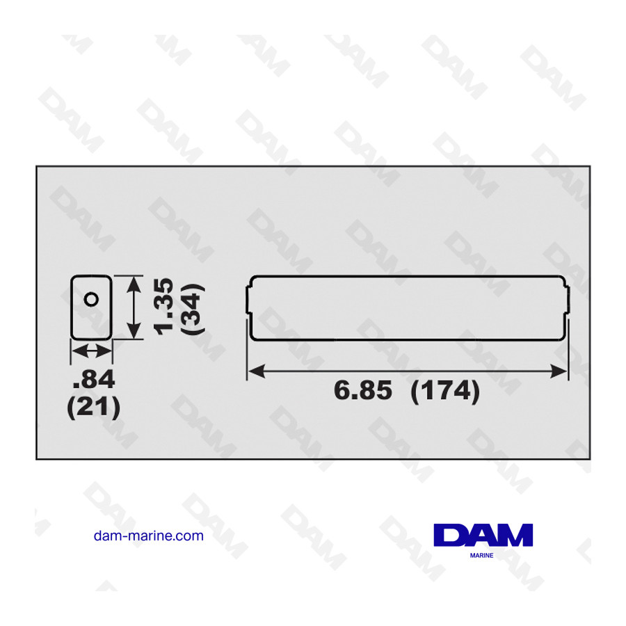Ánodo de espejo de popa de aluminio BRP 25-300 HP