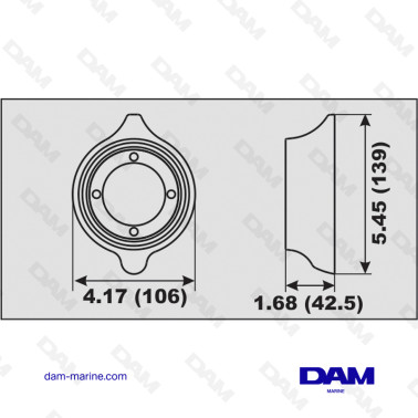 ALU ANODE VOLVO SAILDRIVE SD110S