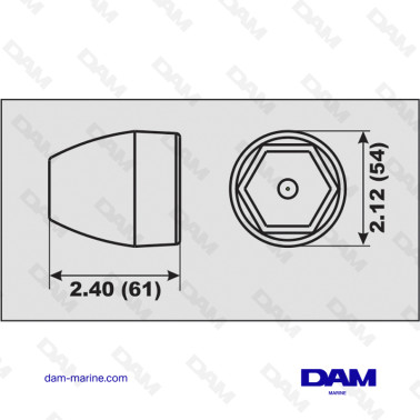 ALU ECROU HELICE ANODE MERCRUISER
