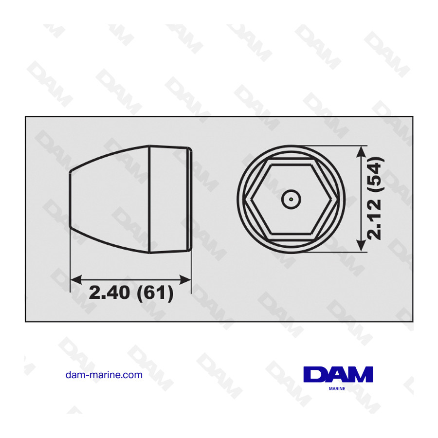 ALU ECROU HELICE ANODE MERCRUISER