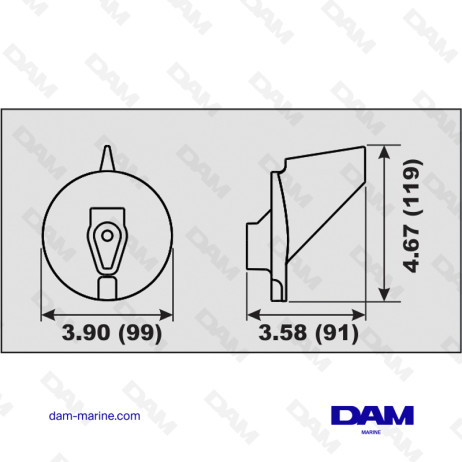 ANODE ALU DERIVE YAMAHA 200-300HP - ANCIEN