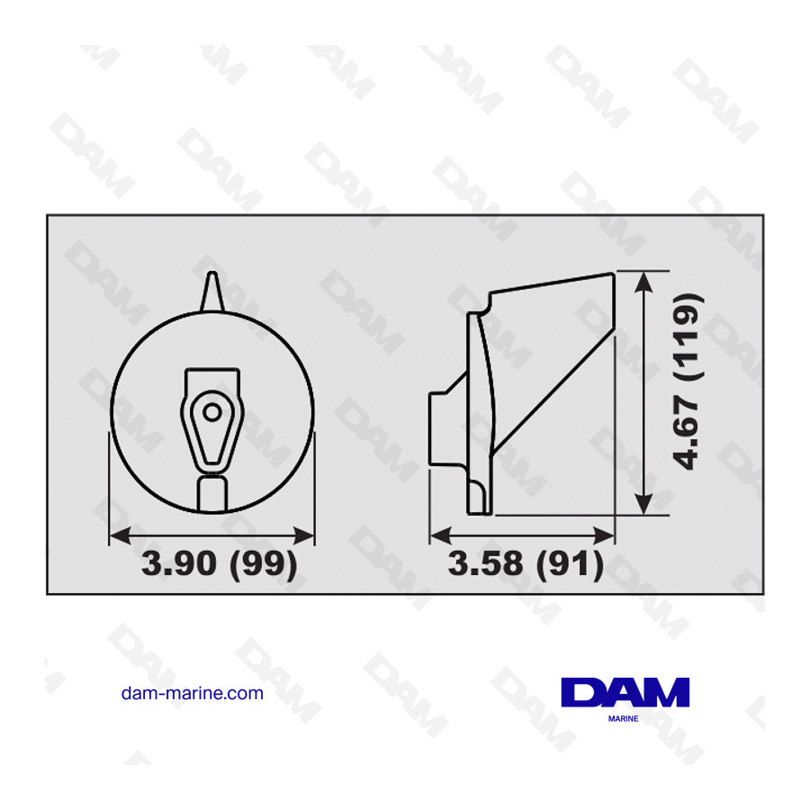ANODE ALU DERIVE YAMAHA 200-300HP - ANCIEN